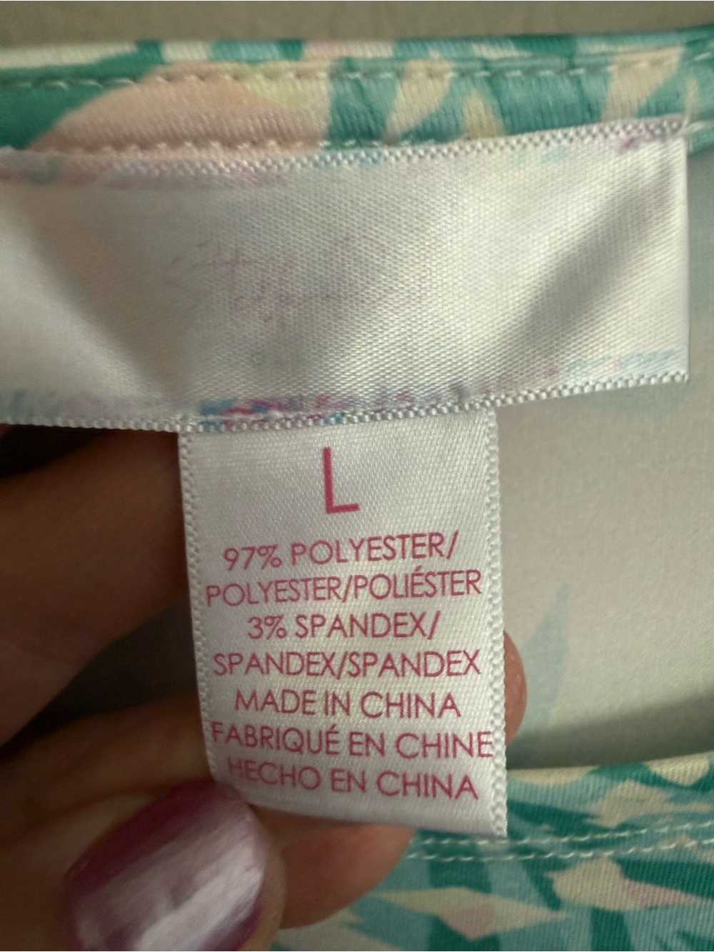 Stella Parker Long Sleeve Palm Leaf Print Top - Picture 4 of 5